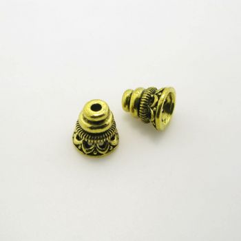 Ukrasna kapica za perle  10x11.5 mm, boja antik zlata   ( KAP128AZ )
