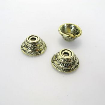 Ukrasna kapica za perle  16x7 mm,  boja antik zlatna   ( KAP129AZ )