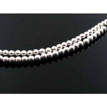 Hematit perle.Electroplat prevlaka boja srebra, Dimenzije 4mm; rupa: 1mm. (KP-HEM-03)