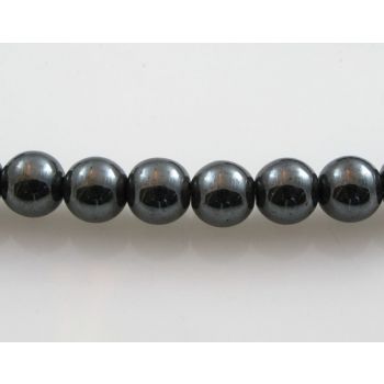 Hematit perle.Boja Hematit, Dimenzije 6mm; rupa: 1mm. Niz sadrži oko 70 perli, (KP-HEM-13)