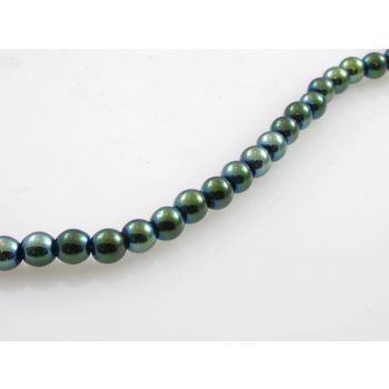 Hematit perle.Electroplate prevlaka, boja Green, Dimenzije 6mm; rupa: 1mm. Niz sadrži oko 70 perli (KP-HEM-17)