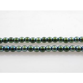 Hematit perle.Electroplate prevlaka, boja Green, Dimenzije 8mm; rupa: 1mm. Niz sadrži oko 54 perli(KP-HEM-26)