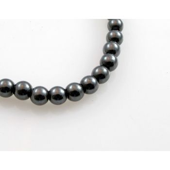 Hematit perle.Boja hematit, Dimenzije 8mm; rupa: 1mm. Niz sadrži oko 54 perli, (KP-HEM-27)
