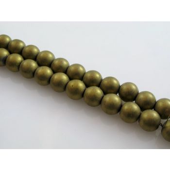 Hematit perle.Boja Mat Zlatna, Dimenzije 10 mm; rupa: 1,5 mm. Niz sadrži oko 43 perli (KP-HEM-29