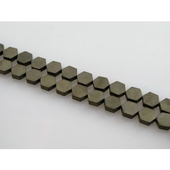 Hematit perle. Electroplate prevlaka, Boja Mat bronza , Dimenzije 6 x 2 mm,  rupa: 1 mm. Niz sadrži oko 62 perli (KP-HEM-51)