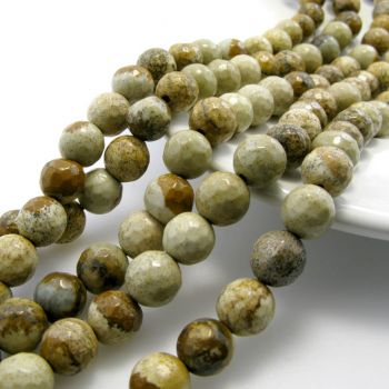 Prirodni Jaspis pejzažni, Dimenzjia 6 mm. Cena je data za niz od oko 65 perli. ( KPJASPA6F )