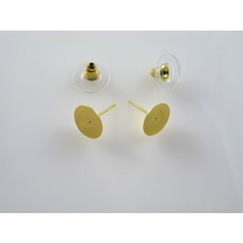 Igle za Minđuše sa osnovom za lepljenje 10mm- boja zlata (MKOK-UD08-10ZL)