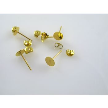 Igle za Minđuše sa osnovom za lepljenje 6mm-boja zlata (MKOK-UD08-6ZL)