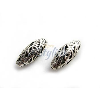 Metalna filgrin perla u tibetanskom stilu. Boja antik srebro. Dimenzije: 25x12mm,(MKTIBE01)