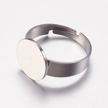 304 Stainless Steel Podesiva Osnova za prsten sa podlogom za lepljenje, Dimenzije: 12mm    ( NČ-PRST01)
