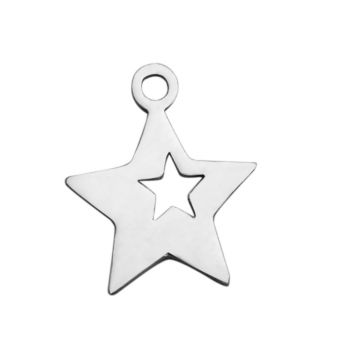 Privezak Zvezda od  304 nerdjajućeg čelika , 13.7x12x1mm  ( NČPRIV119N )