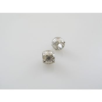 Metalna perla u Pandora stilu 9x8mm, rupa: 5mm, u boji antik srebra   ( PANR116S ) 