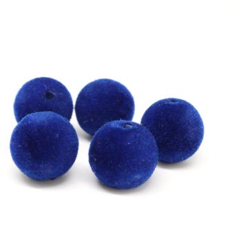 Plišane perle 10 mm, boja kraljevsko plava ( plis0210)