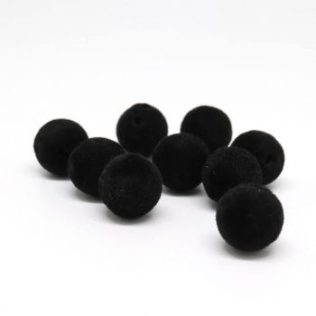 Plišane perle 12 mm, boja crna ( plis0712)