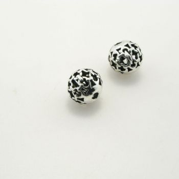 Metalna perla 8 mm, rupa oko 2mm- boja antik srebra , pakovanje 4 komada ( R152AS8 )