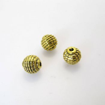 Metalna perla 8  mm, rupa oko 1.5 mm- boja antik zlatna ( R156AZ )