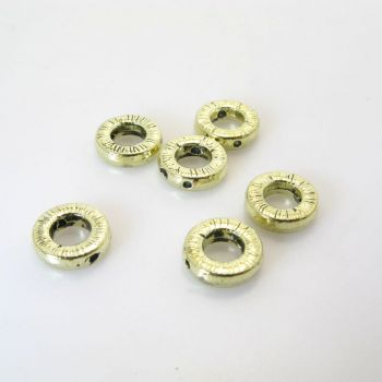 Metalna perla 10 x 2,8  mm,otvor 4,5mm, rupa oko 1 mm- boja antik srebra ( R158AS )