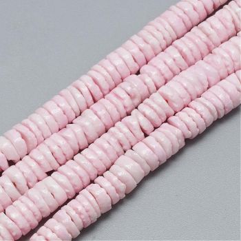 Perle/spejseri od školjke, Pink, 5~7x1~3mm, Rupa: 1mm , oko 320 kom./ niz ( SHE06 )