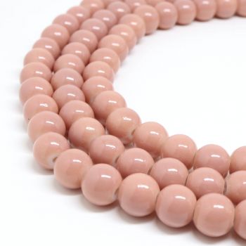 Bojene staklene perle  8 mm, rupa oko 1mm. Niz sadrži oko 100 perli. ( SP-PP180 )