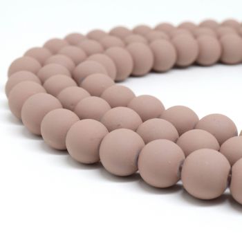 Staklene gumirane perle  6 mm, rupa oko 1mm. Niz sadrži oko 135 perli.( SPGUM140)