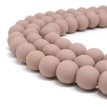 Staklene gumirane perle  8 mm, rupa oko 1mm. Niz sadrži oko 100 perli.(SPGUM141)