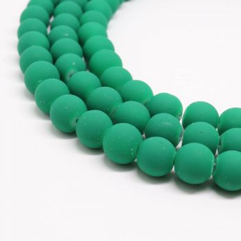 Staklene gumirane perle  8 mm, rupa oko 1mm. Niz sadrži oko 100 perli.(SPGUM159)