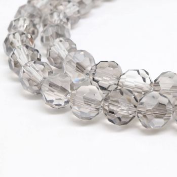 Brušene okrugle staklene perle  8 mm, rupa oko 1mm. Niz sadrži oko 70 perli.(SPO048)