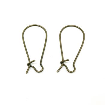 Italijanska udica za  Minđuše 25x12 mm - boja antik bronze (  10010318 )
