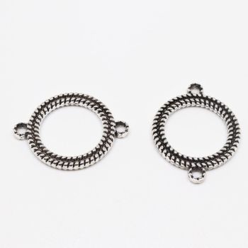 Konektor  20 x 16 mm, alke oko 2 mm- boja antik srebro  ( 10053 )