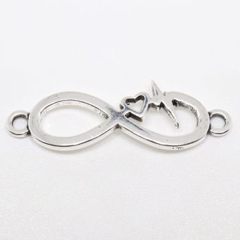 Konektor  33 x 11 mm, alke oko 2 mm- boja antik srebro  ( 10054 )