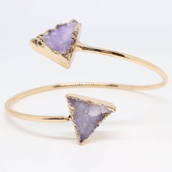 Narukvica sa Druzy Ahatom  oko 6,5cm prečnik, žica oko 2,5mm   ( 11350046 )