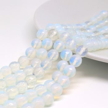 Opalit perle 8 mm  faset, Cena je data za 1 niz od oko 39cm, Niz sadrži oko 48 perli ( 1138012 )