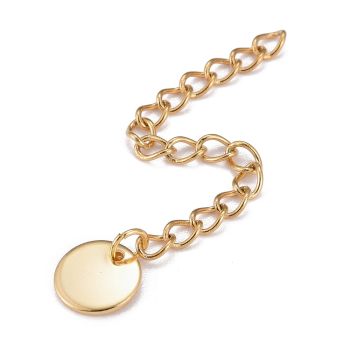 304 Stainless Steel Lančani produžetak sa priveskom Gold/6kom...F268-48G