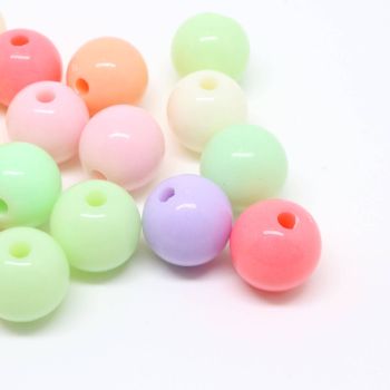 Akrilne mat perle 10 mm, Rupa: 2 mm- mix boja ( 1601006 )