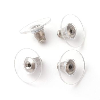 Sigurnosni držač za  Minđuše, plastika i  nerdjajući čelik 304 12x6mm, otvor 0,8mm  ( 2040011 )