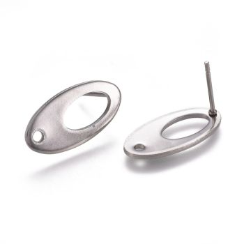 304 Stainless Steel Udica za Minđuše 19x10 mm, rupa 1,5 mm,igla 0,8 mm ( 2040016 )