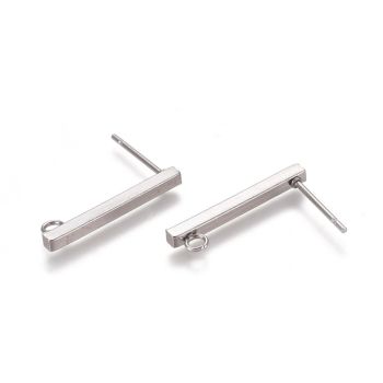 304 Stainless Steel Udica za Minđuše 20x2x2 mm, rupa 1,5 mm,igla 0,8 mm ( 2040018 )