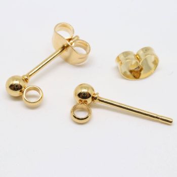 304 Stainless Steel Stud 14x6x3mm, rupa: 2mm; igla: 0.8mm- boja GOLD ...F227-18A-G