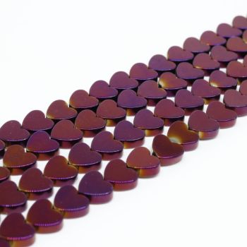 Hematit perle  8x8 mm, boja metalik ljubičasta, Cena je data za 1 niz od oko 39cm, Niz sadrži oko 48 perli ( 2131043 ) 