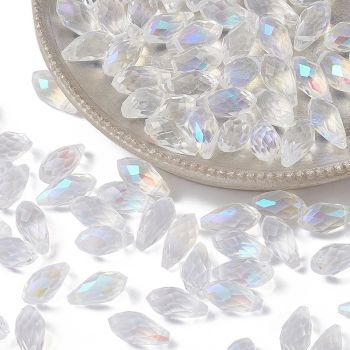 Brušene AB staklene perle suza 11-13x6mm, rupa 1 mm (YWC000101)