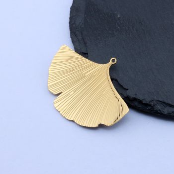 304 Stainless Steel Privezak Ginko 42x30 mm/1 kom Gold IP...26SS02-L-G
