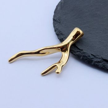 304 Stainless Steel Privezak Koral  48x30 mm/1 kom Gold IP...26SS03-B-G