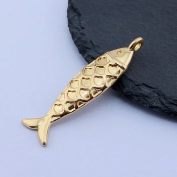 304 Stainless Steel Privezak Riba 26x6 mm/1 kom Gold IP...26SS04-C-G