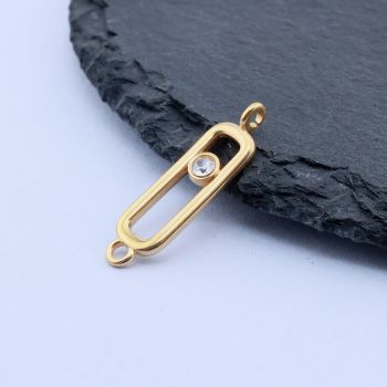 304 Stainless Steel Konektor 23x6 mm/1 kom Gold IP...26SS05-G-G