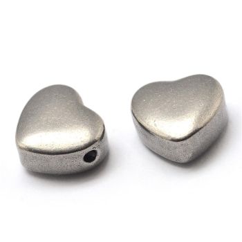 304 Stainless Steel perla srce 10x11.5x5.5mm, rupa: 1.5mm ( 28106 )