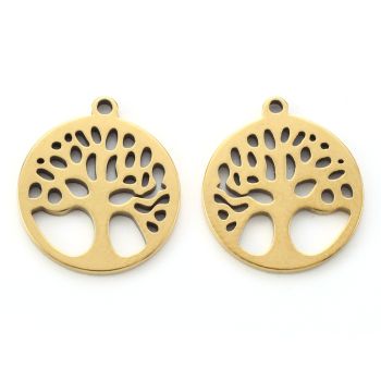 304 Stainless Steel Privezak 15.5x14 mm Gold/5kom...N092-09G