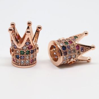 Perla Kruna 12x10 mm pozlata Rose Gold+CZ (  331077 )