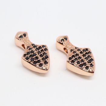 Perla 17x10 mm pozlata Rose Gold + CZ cirkoni (  331084 )