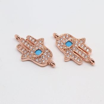 Konektor 18x11 mm pozlata Rose Gold + CZ cirkoni (  331087 )