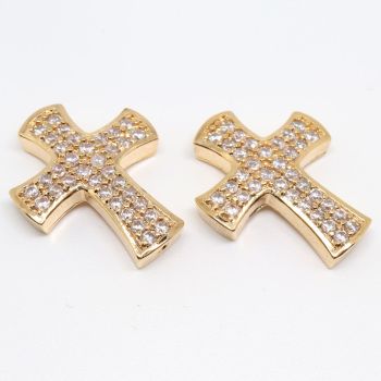 Perla 23x20 mm pozlata Yellow Gold + CZ cirkoni (  332021 )